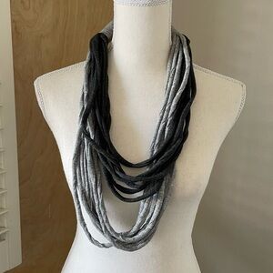 Gray fabric necklace